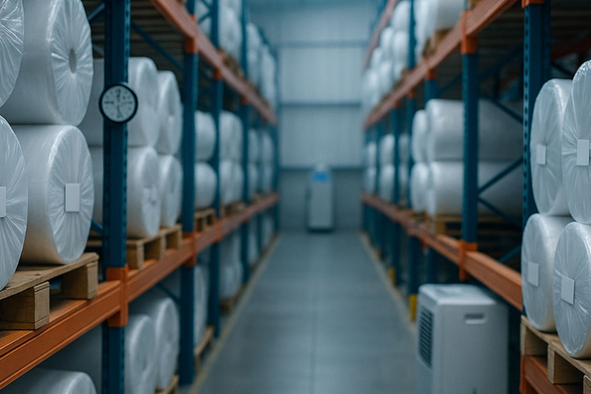 Como armazenar TNT: cuidados com umidade, luz e empilhamento 