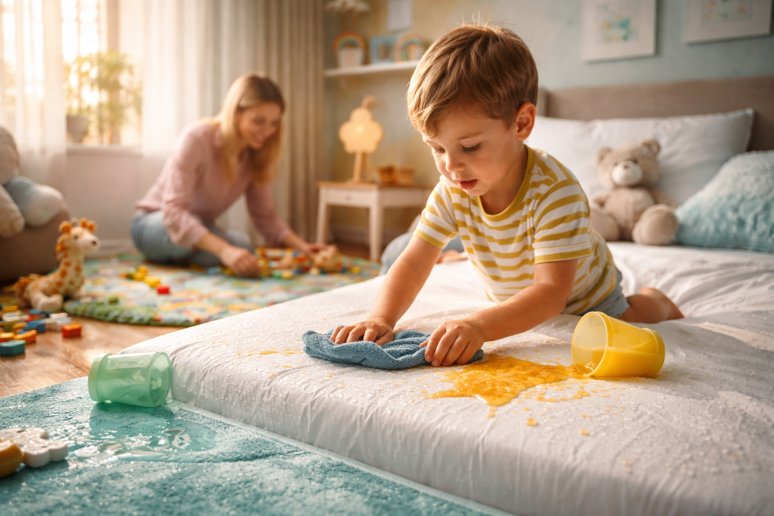 A importância da impermeabilidade para quartos infantis. 