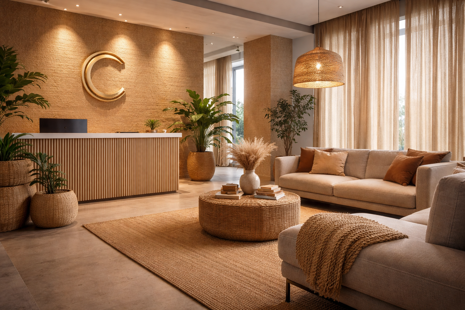 A juta como destaque em projetos de decoração corporativa 